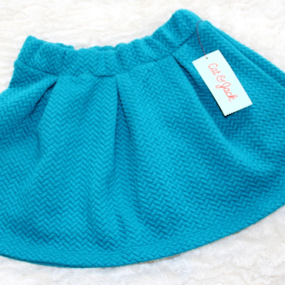 Knit Jacquard Circle A-Line Skirt Fiji Teal XS 4/5